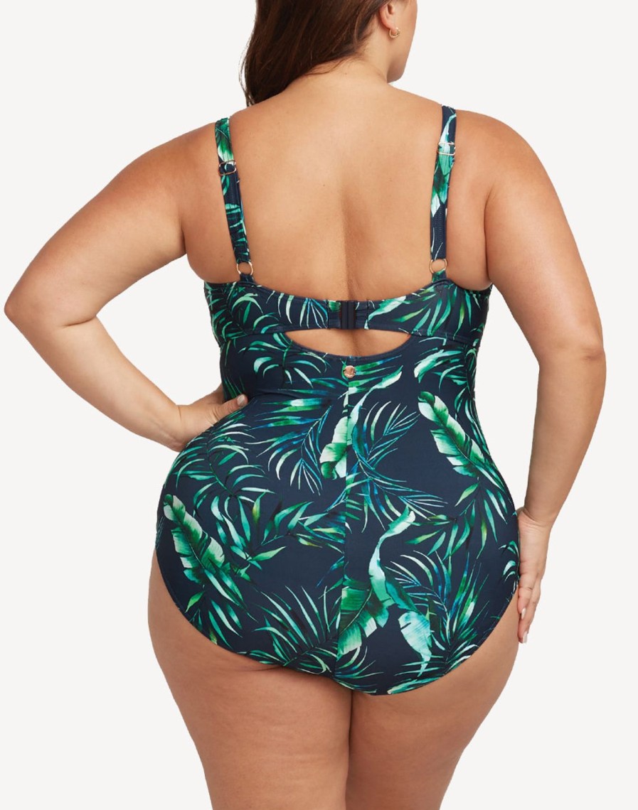 In Dotted Line High Neck One Piece